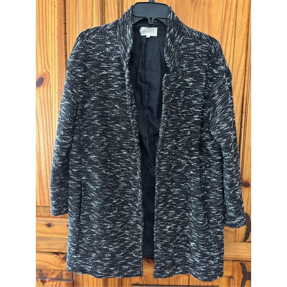 Melloday Tweedy Fully Lined Open Front Jacket